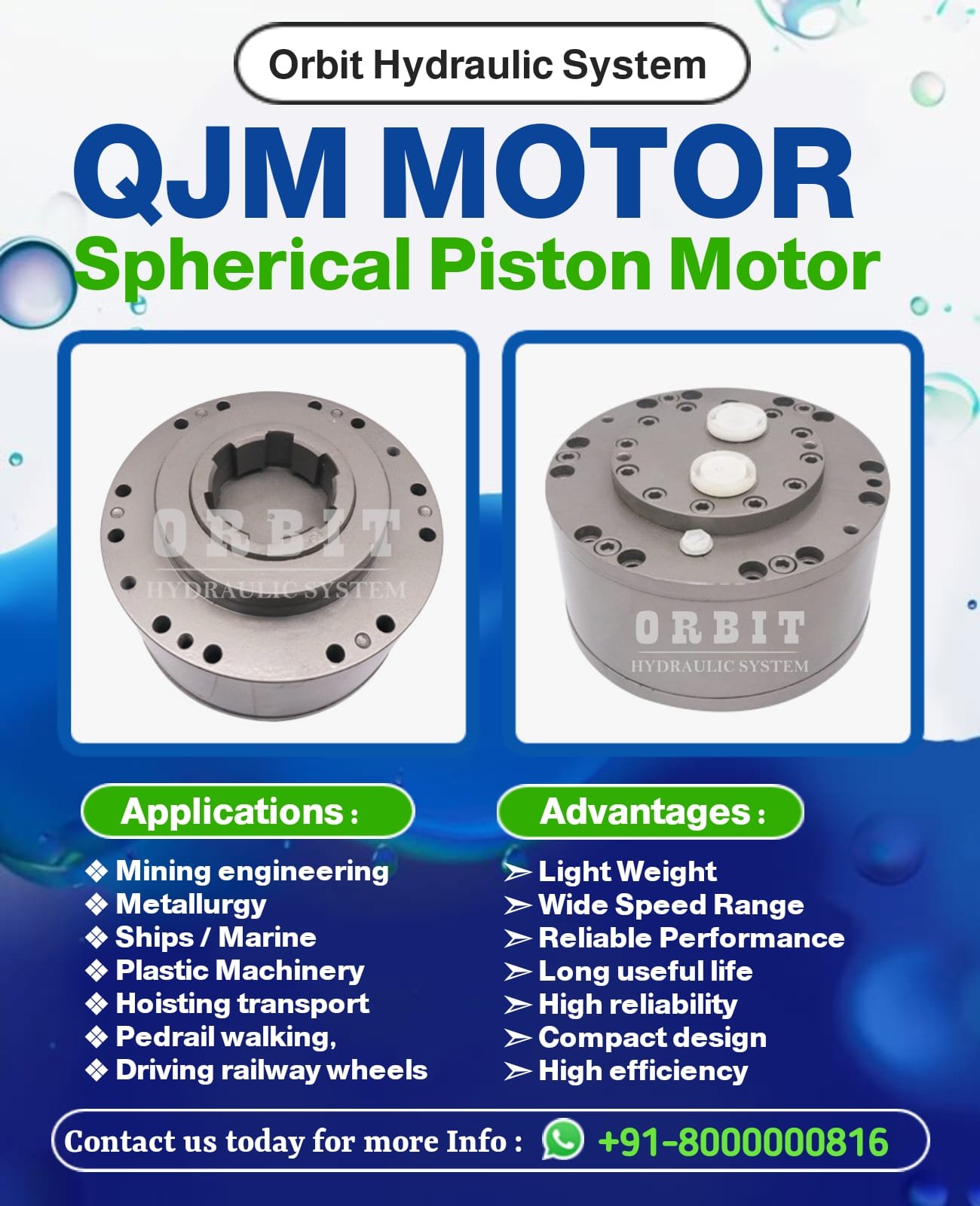 QJM Spherical Piston Hydraulic Motor Manufacturer in Ahmedabad Mumbai Pune Chennai Bangalore Hyderabad Delhi Nashik Kolkata Nagpur Coimbatore India